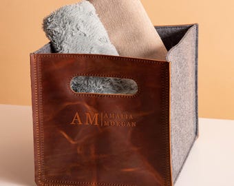 Felt Storage Box, Home Storage Organization Gift, Home Decor, Felt Storage Bin