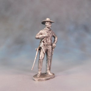 Unpainted Soldier Federal Cavalry Officer, Metal Soldier Toy, Dad Gift, American Civil War Tin Toy Soldier 54mm, Pewter Miniature Statuette