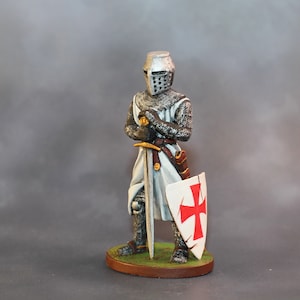 Knight Miniature, Toy Soldier, Armored Templar Knight, Action Figure, Fathers Day Gift, Armored Knight With Sword 54mm, Teutonic Knight
