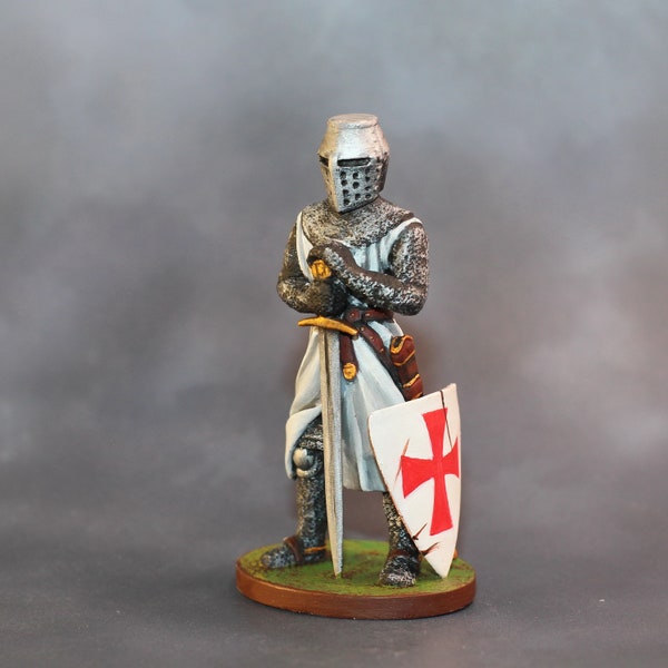 Knight Miniature, Teutonic Knight, Miniature Collection Scale, Toy Soldiers 54mm, Armored Knight, Toy Soldier Teutonic, Knight 54mm With Axe