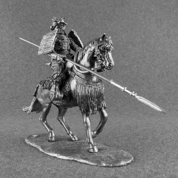 Japanese Samurai With Spear 1 32 Scale Toy Model Spearman Etsy