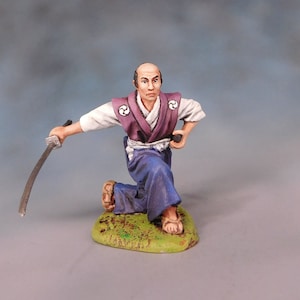 Samurai Model, Miniatures Toy, Samurai with Katana, Unique Gift for Dad Idea, Samurai Figure in Civil, Painted Miniatures, Samurai Miniature