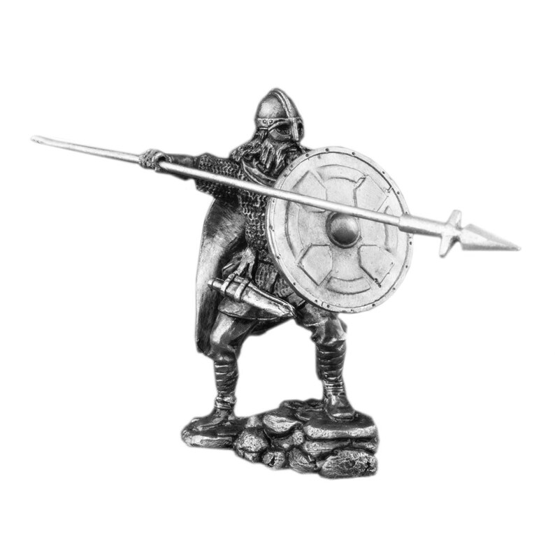 Viking Military Soldier Armored Barbarian Warrior Figurine Etsy