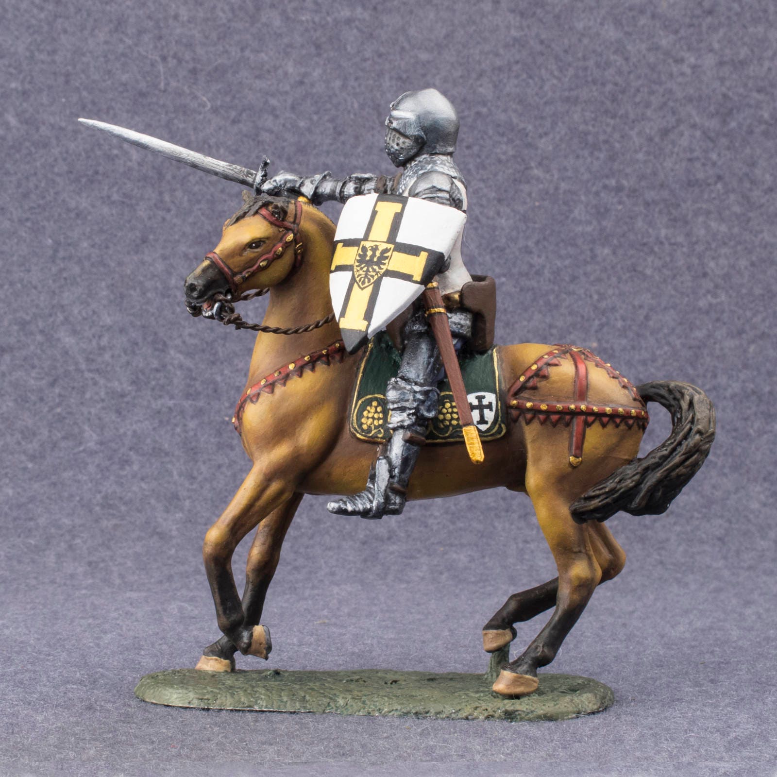 Toy Soldier Mounted Medieval 1/32 Scale Knight with Sword Etsy
