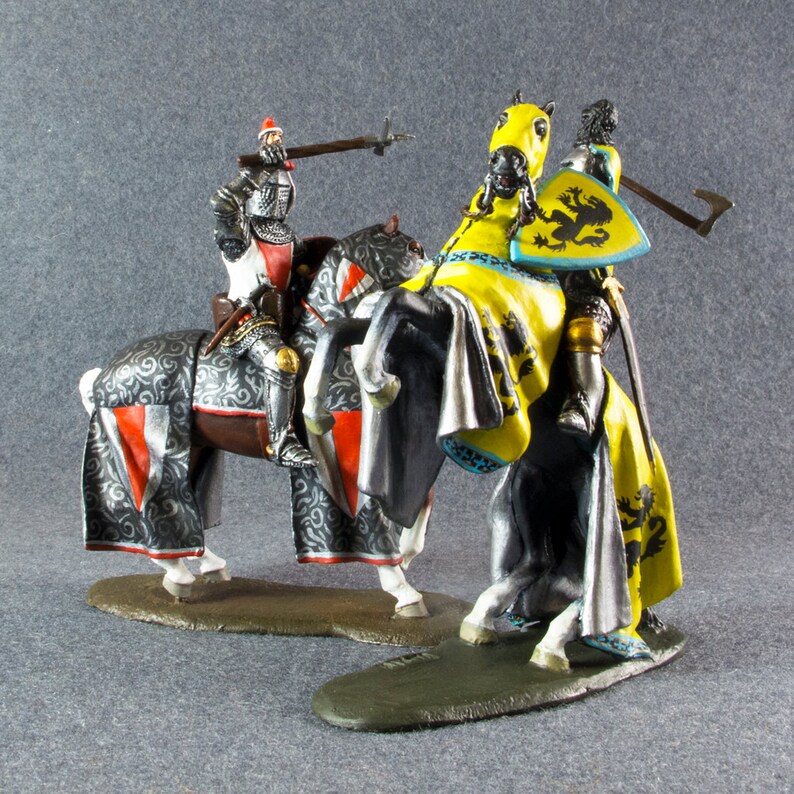Knight Action Figures Battle of Crecy in 1346 Medieval 1/32 Etsy