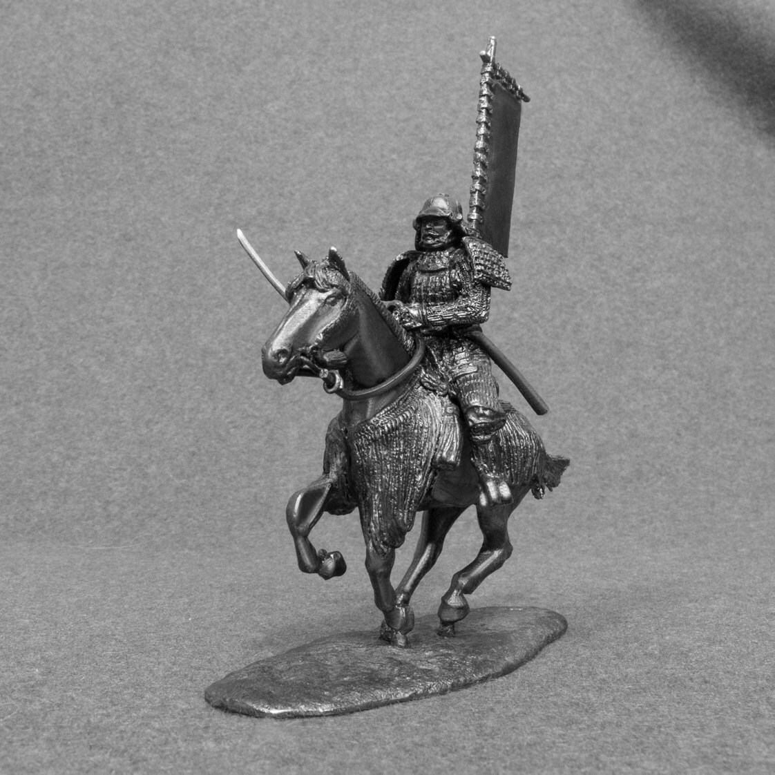 Toy Soldiers Medieval 1/32 scale Mounted Knight with Axe Cavalry 54mm Miniature 