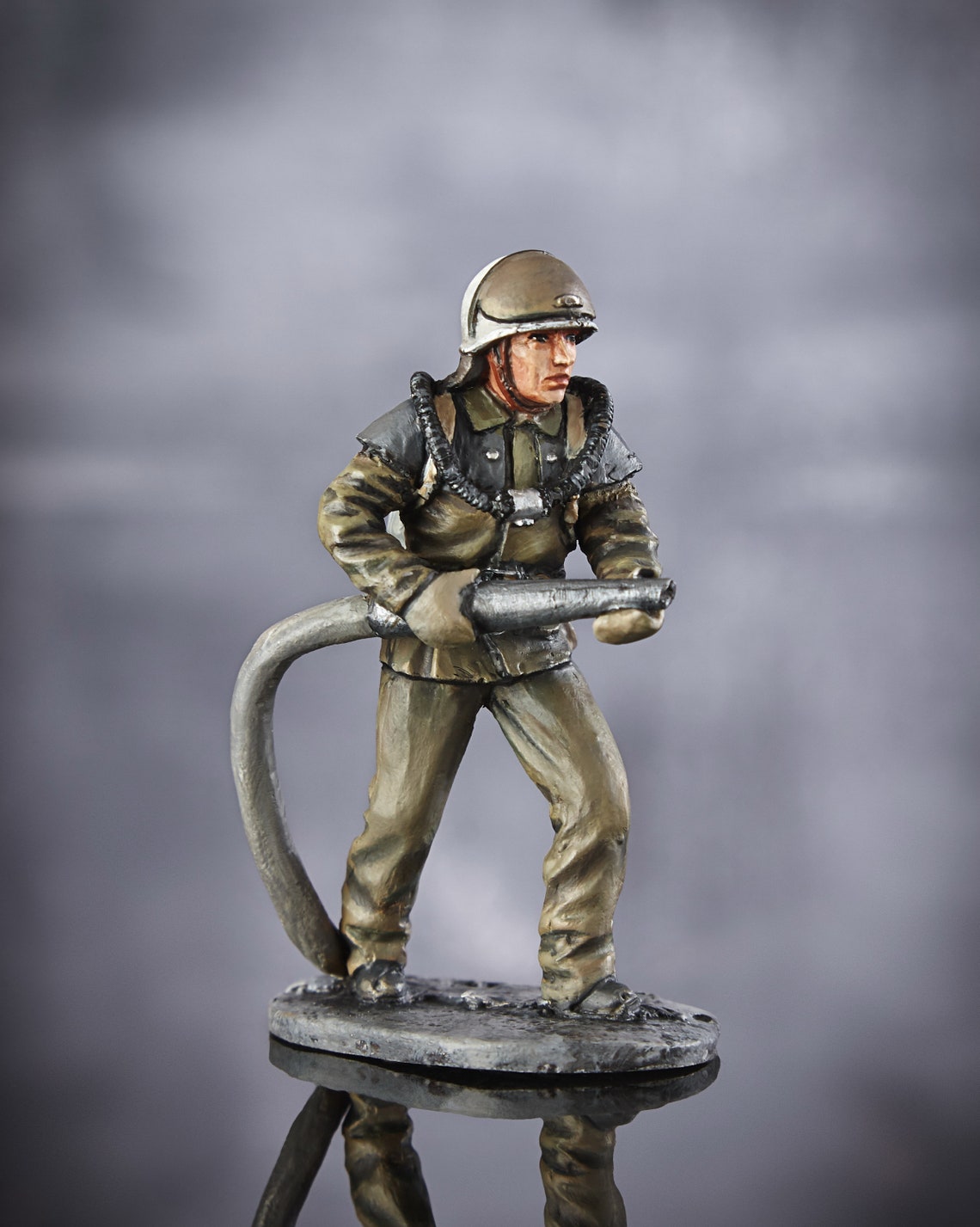 Fireman 54mm figurine Fireman USSR Soviet Firefighter with | Etsy