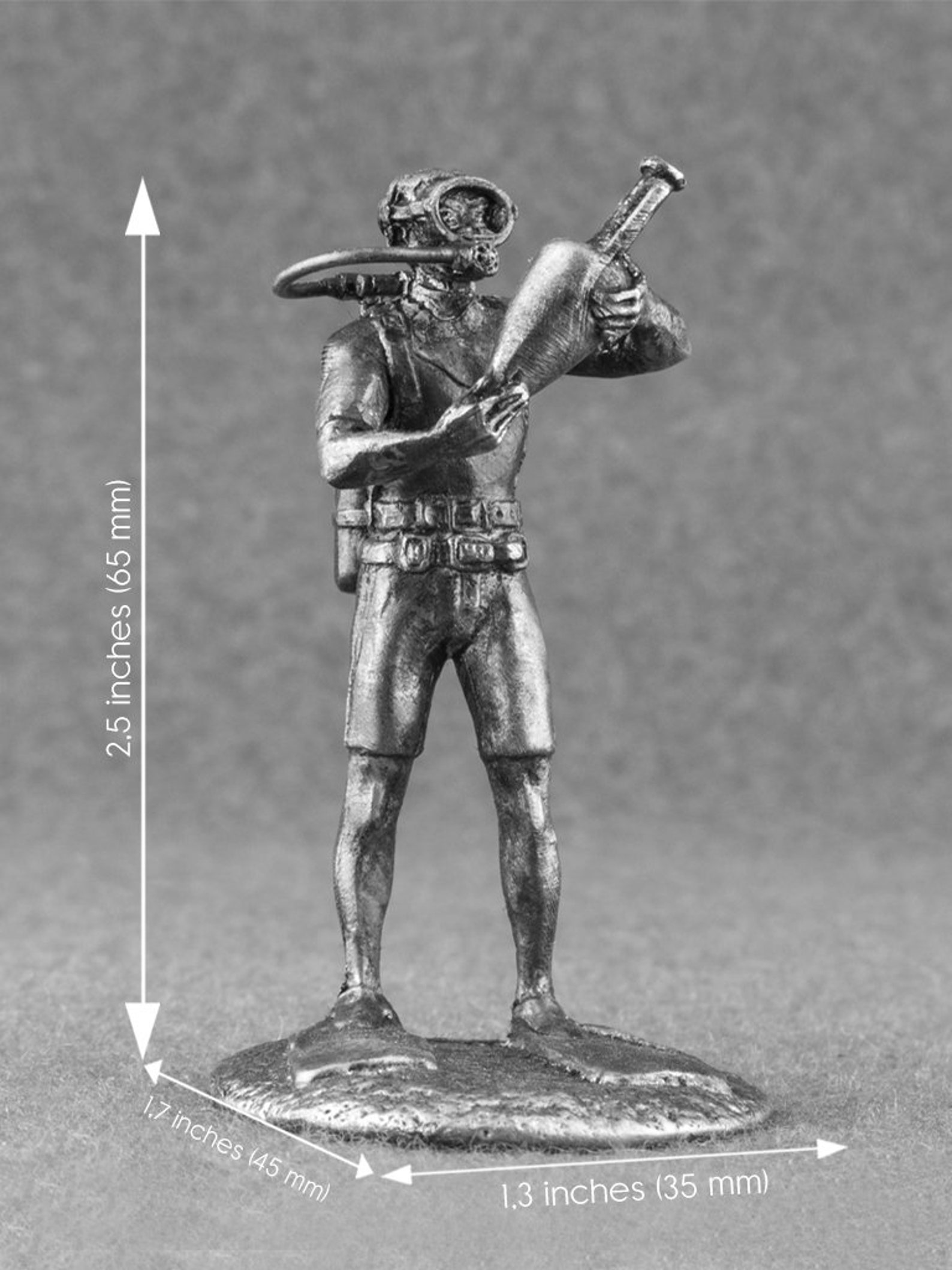 Toy Soldier Scuba Diver and Treasure Vase 1/32 Scale 54mm Etsy