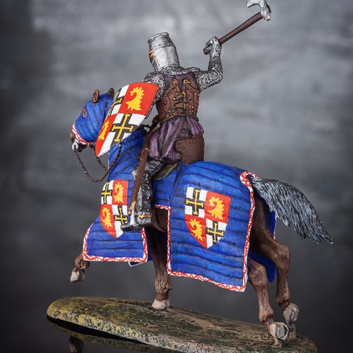 1/32 Scale Armored Knight 54 mm Metal Figure Grand Master Teutonic shops Order Figure Middle Ages Handmade Knight Hand Painted Toy Knight on Horse