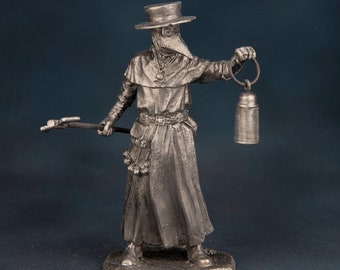 Miniature Figurines Plague Doctor Middle Ages Collection 54mm Tin Toy Soldiers Metal Antique Statuette Medieval collectible Christmas Gift
