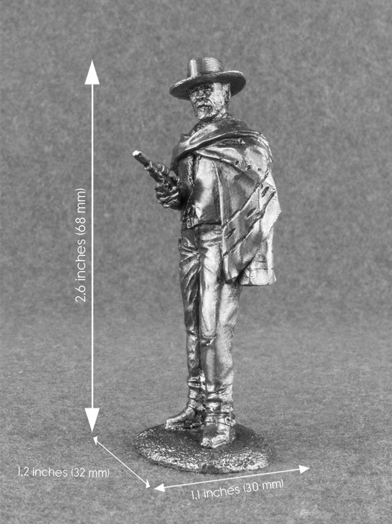 Wild West Cowboy Action Figures Good Clint Eastwood As Blondie 1/32 Scale Toy Soldiers 54mm Tin Metal Miniature Action Figure Statuette image 4