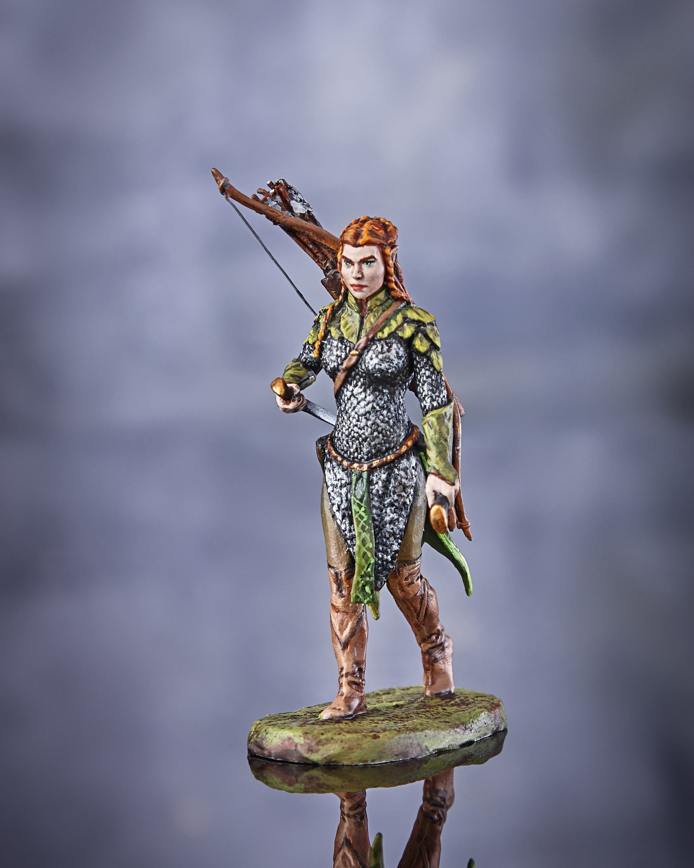 Female Elf Warrior with Bow Fantasy Figurine Hand Painted Etsy