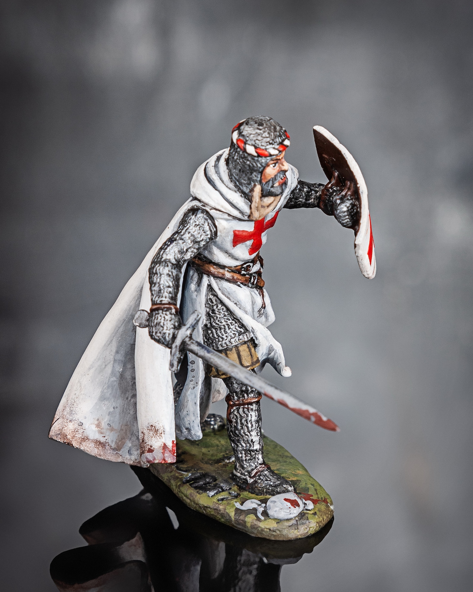 54 mm figurine Medieval Knight Toy Figure Teutonic Order Etsy
