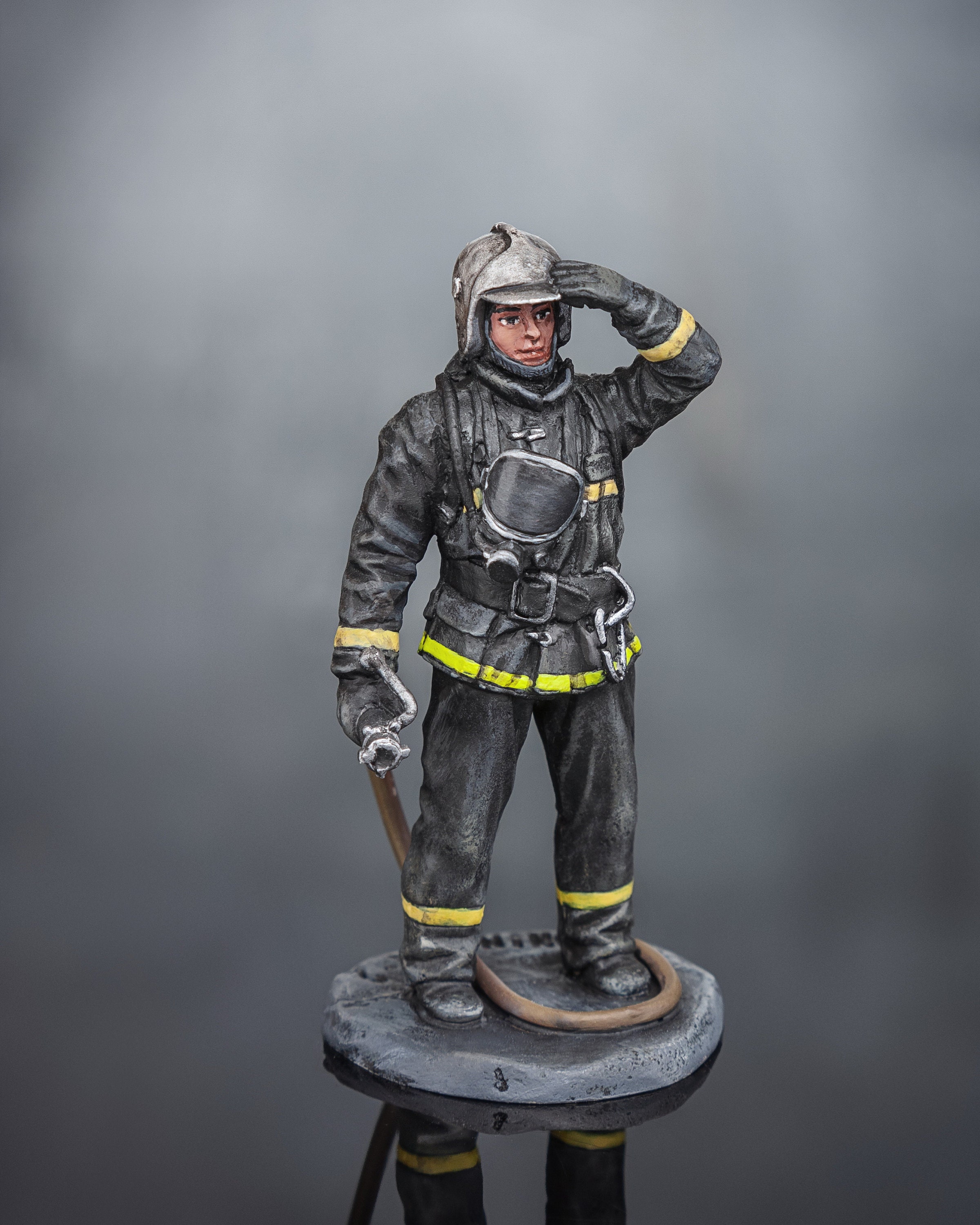Fireman MES Action Toys Firefighter with Hose Mini Figurine Etsy