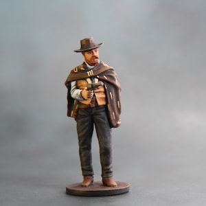 Cowboy Miniature 54mm, Highly Detailed Resin Figurine, 3D Printed, Miniature Action Figure, Wild West Cowboy, Gift for Western Movie Lovers