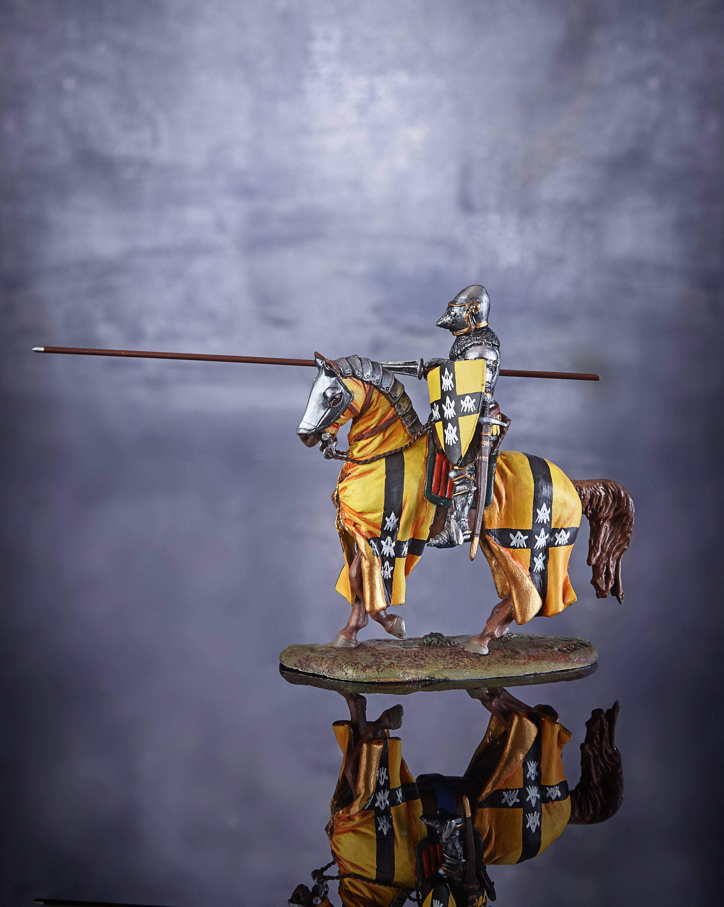 Pewter Toy Soldier Painted Miniature Knight with Lance Etsy