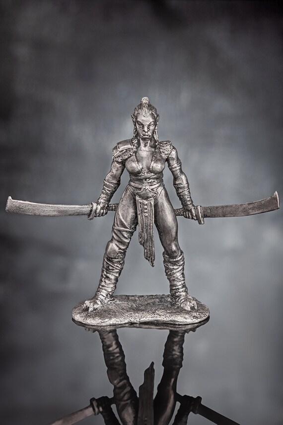 ORC Female Warrior Fantasy Toy Soldiers Girl 54mm Miniature Etsy