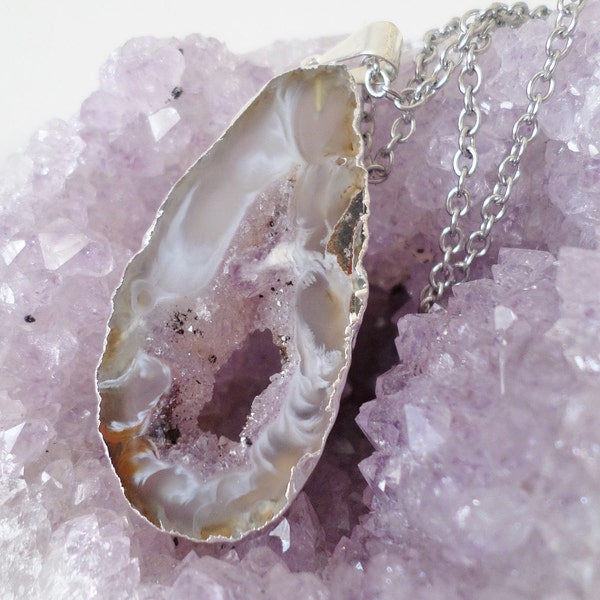 Agate Slice Necklace (053)