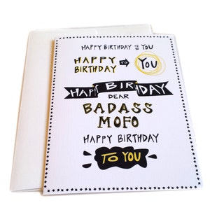 Printable Badass Birthday Card - Instant Download - Funny Birthday Song