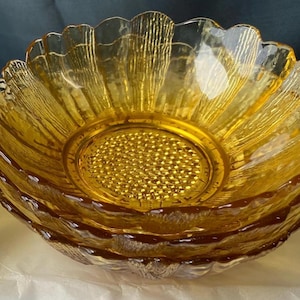 Amber Sunflower Bowl Indiana Glass M C M
