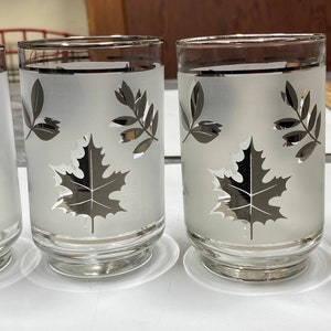 Libbey Silver leaf Drinking glasses MCM