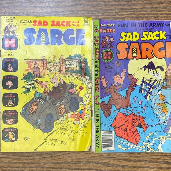 Vintage Sad Sack and Sarge Hot Stuff Devil Beginning Collector Comics Harvey Comic Books a nice variety of fun learning to read books