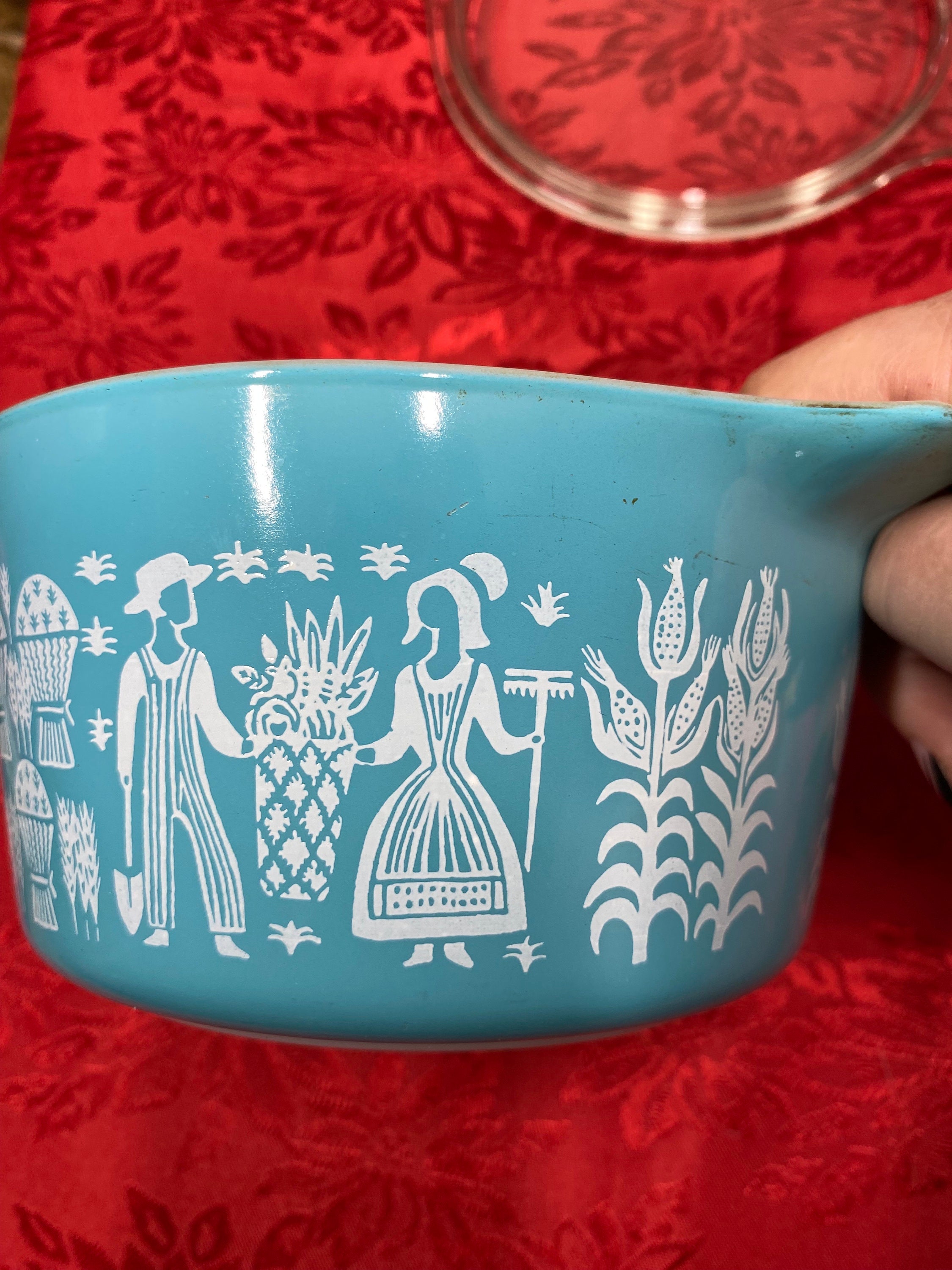 Vintage Pyrex Amish Butter Print Collectable 1 Quart Casserole Dish