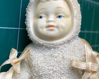 SNOW BABIES Set…hand Painted…set of 5…ceramic…winter Decor…small