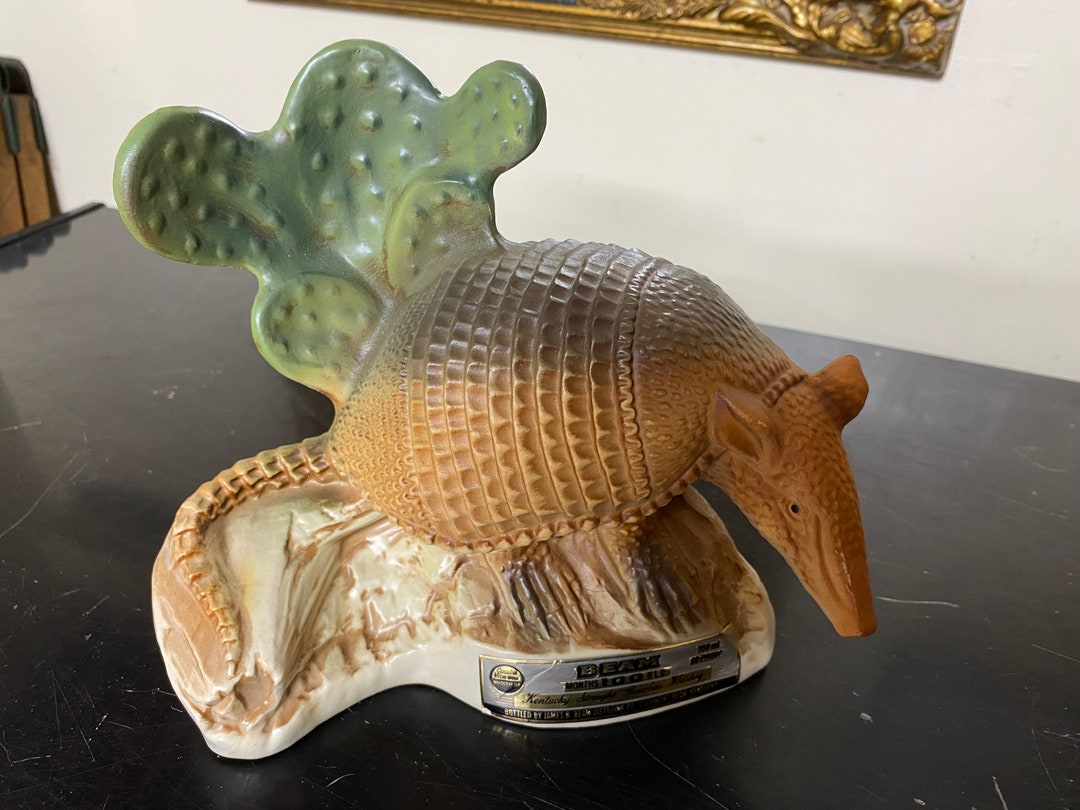Vintage Armadillo Decanter Bottle Collectable Man Cave Decor Keepsake