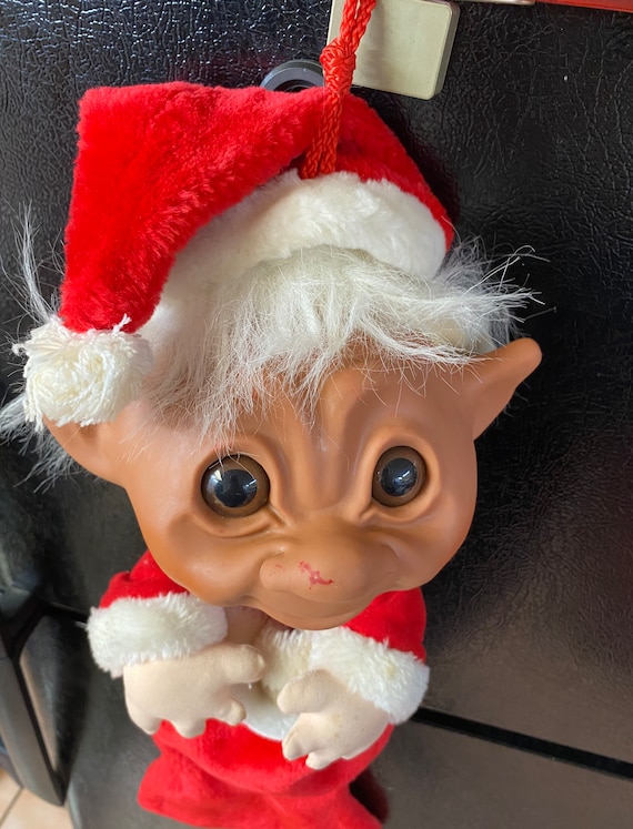 Vintage Mithy Troll Doll Head Christmas Stocking Decor Collectable Decor 