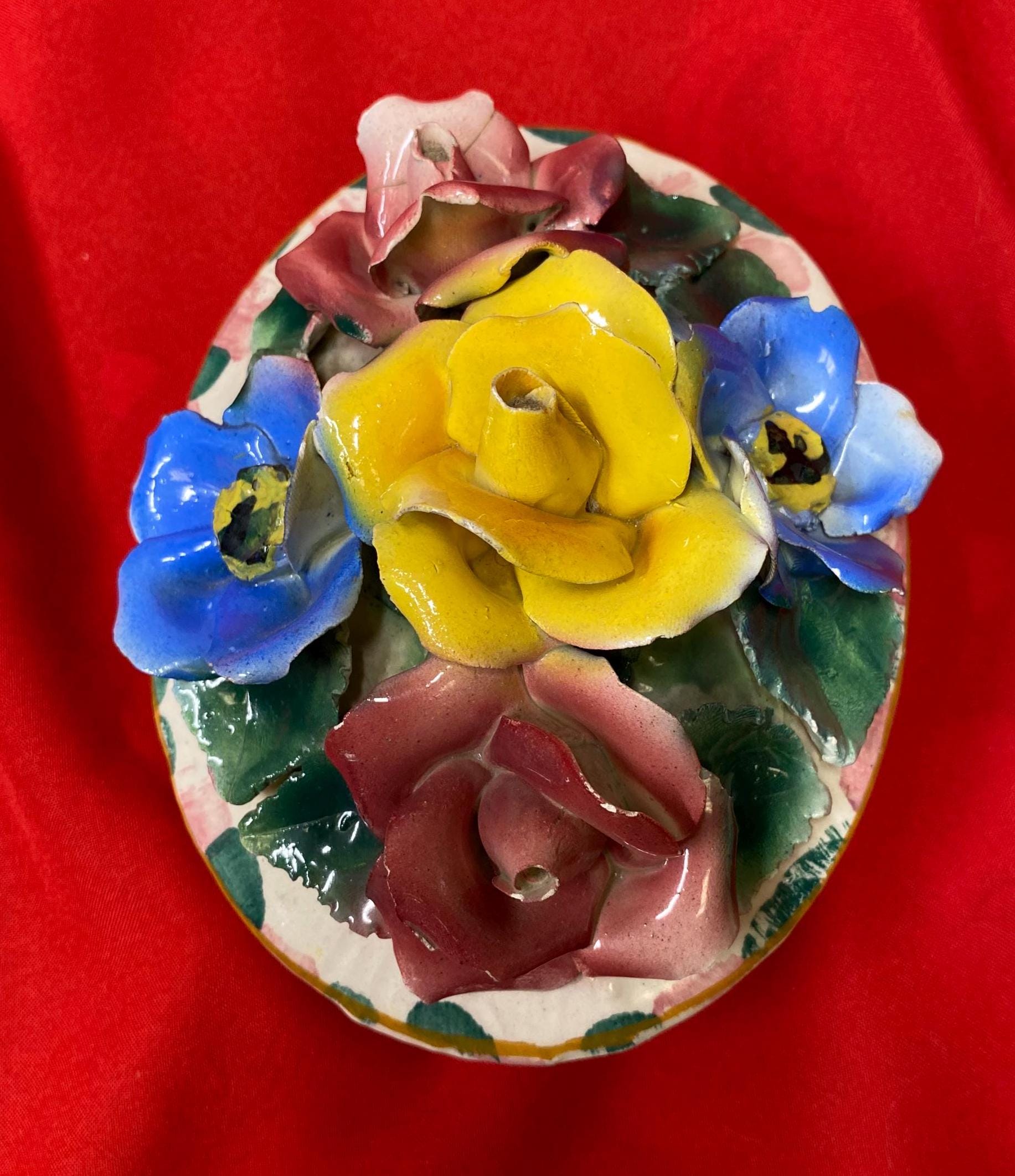 磁器の花束 イタリア 陶器 皿 - Etsy 日本