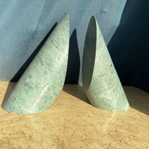 Mid-Century Modern Art Stone Marble Bookends