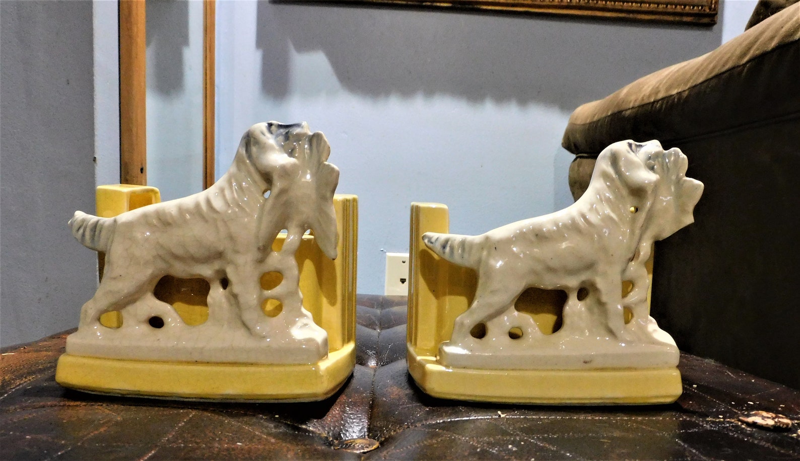RARE 1955 McCoy pottery bird dog planter/ bookend | Etsy