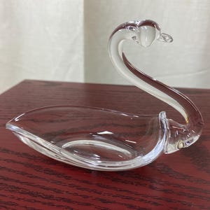 Duncan Miller Glass Swan  Dish