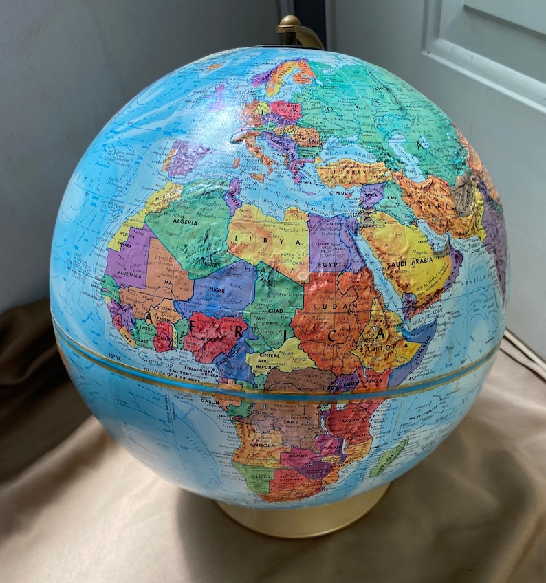 Vintage Replogle World Nation Series Globe Collectable 12 Inch Diameter