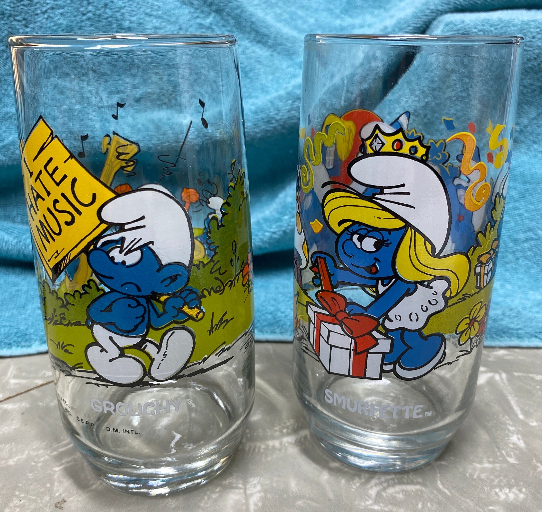 スマーフ　スマーフェット　コップ　グラス　makira Hefty smurf glass - Etsy 日本