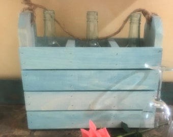 Vintage Blue Wine Carrier