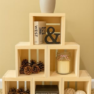 Set of 6 Small Wooden Crates – Rustic Storage & Farmhouse Decor