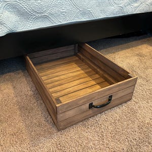 Rustic Under Bed Storage – Handmade Wooden Rolling Drawer