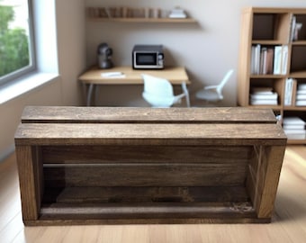 Rustieke cassettehouder – houten opbergkrat