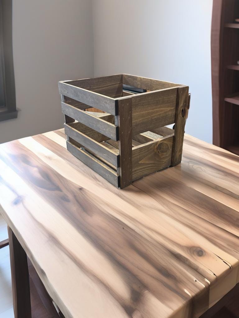 Sanmtin Cassetta Porta Dischi In Vinile In Legno E Metallo - Capacità 80-100 LP, Marrone Retrò, Impilabile