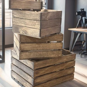 Handmade Wooden Nesting Crates – Rustic Farmhouse Storage Set