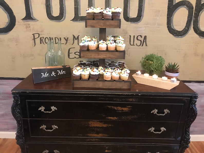 Medium Stained Cupcake Stand image 1