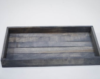 Small Antique Gray Stained Serving Tray