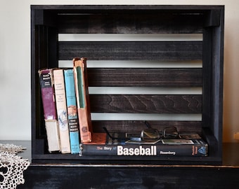 Vintage Stained Wooden Storage Crate – Rustic Organizer for Home & Decor