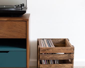 Wooden 78 RPM Record Holder – Rustic Vinyl Display Crate