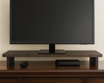 Soporte para TV rústico de madera de 40" - Estante para monitor estilo granja