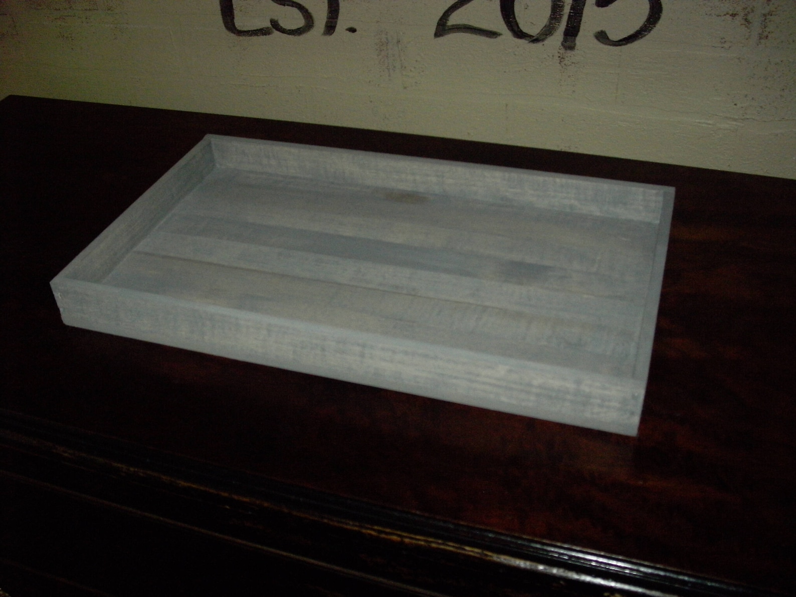 Medium Antique Gray Stained Serving Tray Etsy