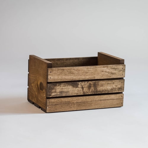 Vinyl Record Holder Wood Crate Etsy