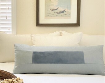 14x20 Lumbar Pillow Cover Sky Blue Corduroy Lumbar Coastal Style Beach Decor Pillow Japandi Lumbar Textured Minimalist Style Scandi Pillow